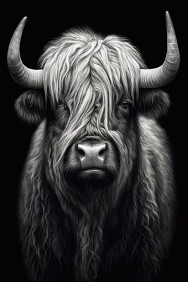 Finley Highland Cow Tempered Glass Wall Art