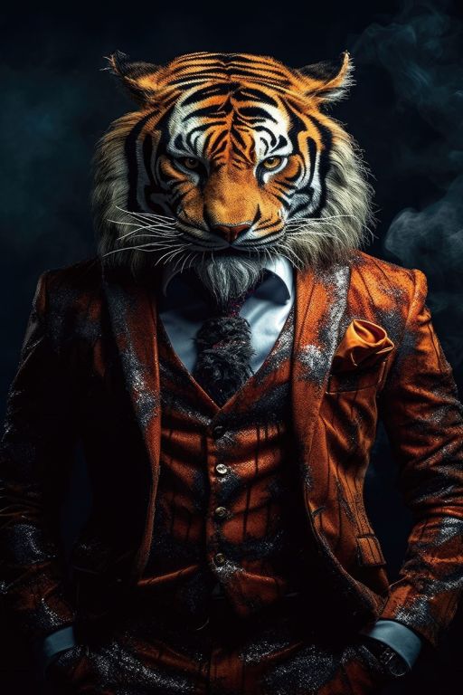 Ryker Tiger Tempered Glass Wall Art