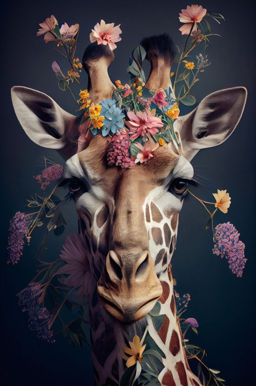 Lennon Giraffe Tempered Glass Wall Art