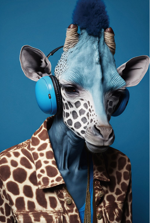 Lyra Giraffe Tempered Glass Wall Art