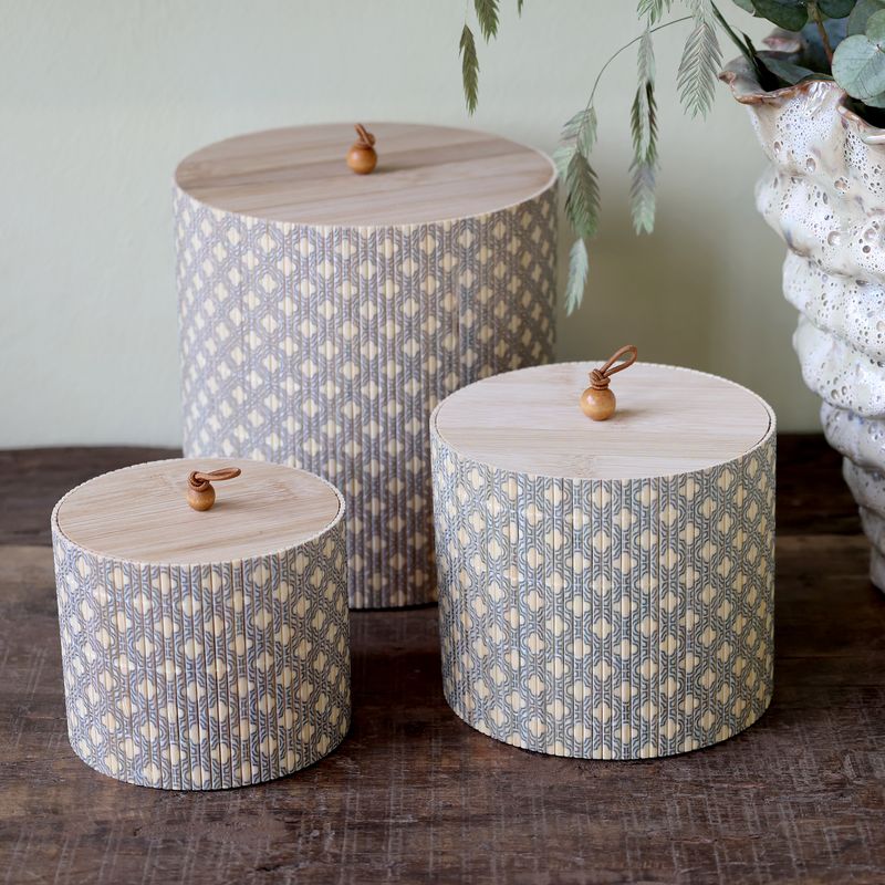 Amily Opal Set of Three Storage Pots