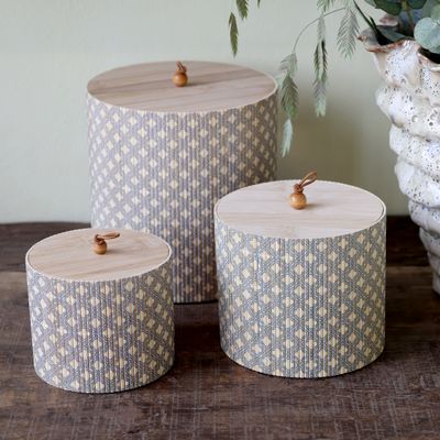 Amily Opal Set of Three Storage Pots