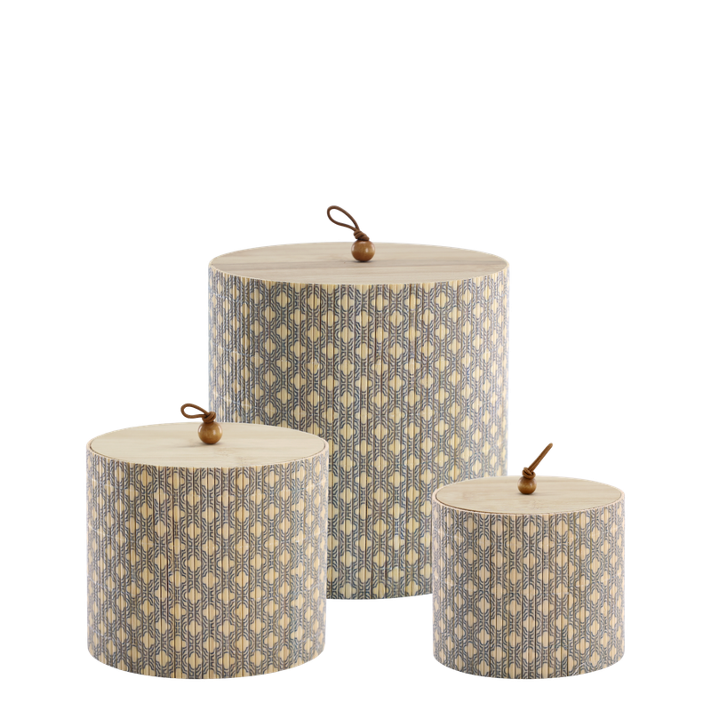 Amily Set of Three Opal Storage Pots
