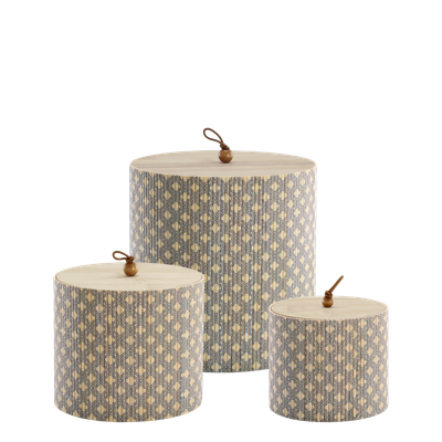 Amily Set of Three Opal Storage Pots
