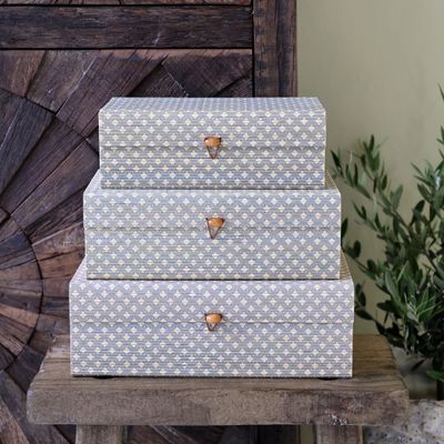 Amily Opal Set of Three Storage Boxes