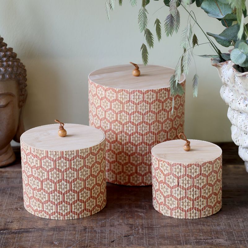Amily Blush Set of Three Storage Pots