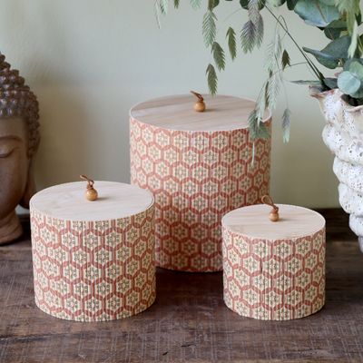 Amily Blush Set of Three Storage Pots