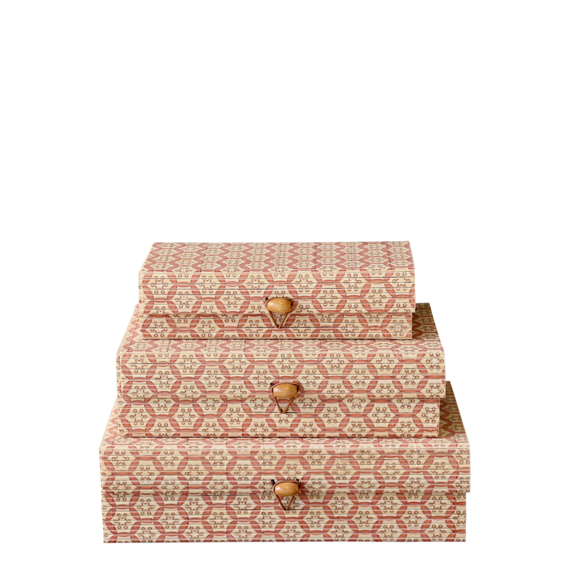 Amily Blush Set of Three Storage Boxes