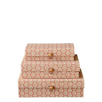 Amily Blush Set of Three Storage Boxes
