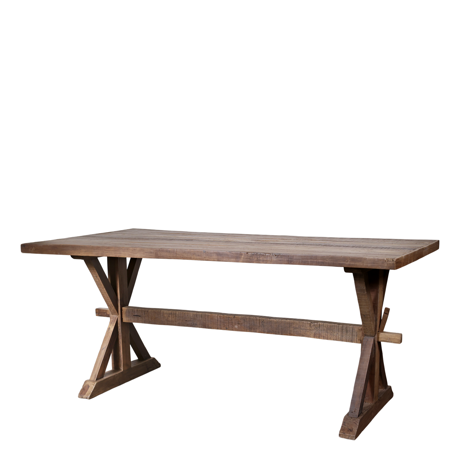 Rectangular wooden dining table with a classic, elegant design, offering a spacious surface for family meals and entertaining