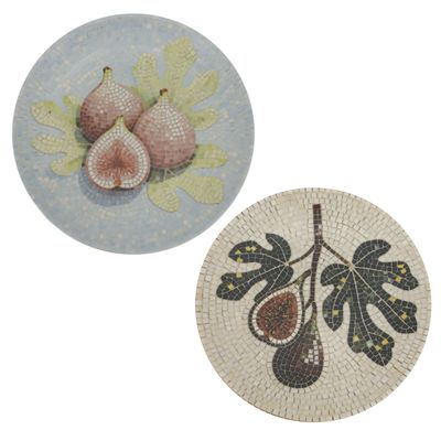 Chartres Set of Fig Mosaic Serving Plates