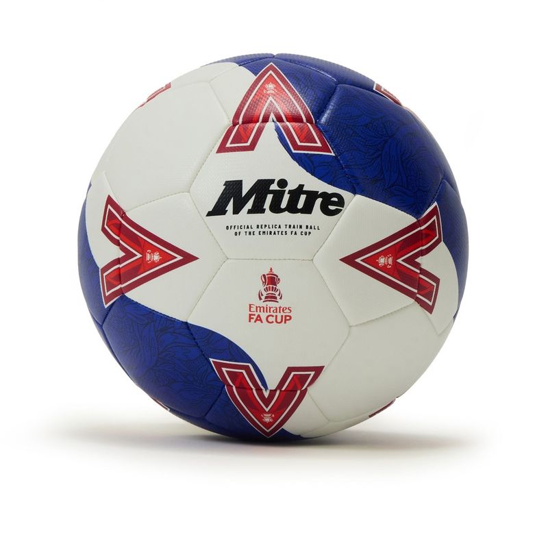 Mitre Football.  Blue and white with red  details.  