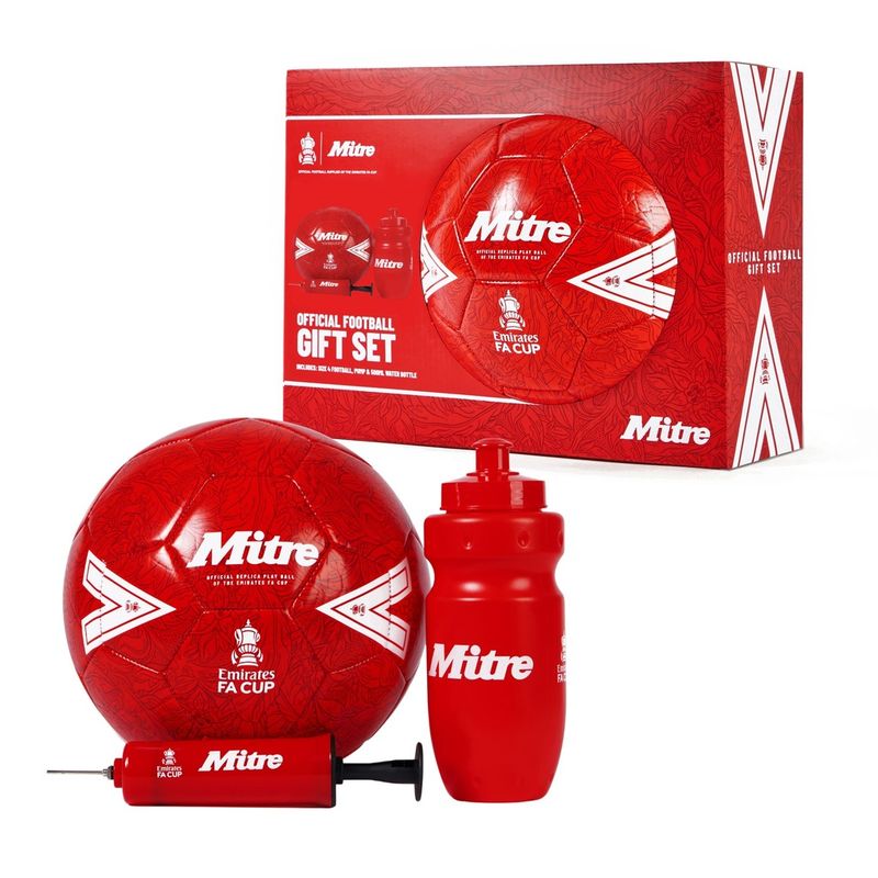 Mitre FA Cup Gift Set 25/26
Gift Box- red white football, pump and water bottle