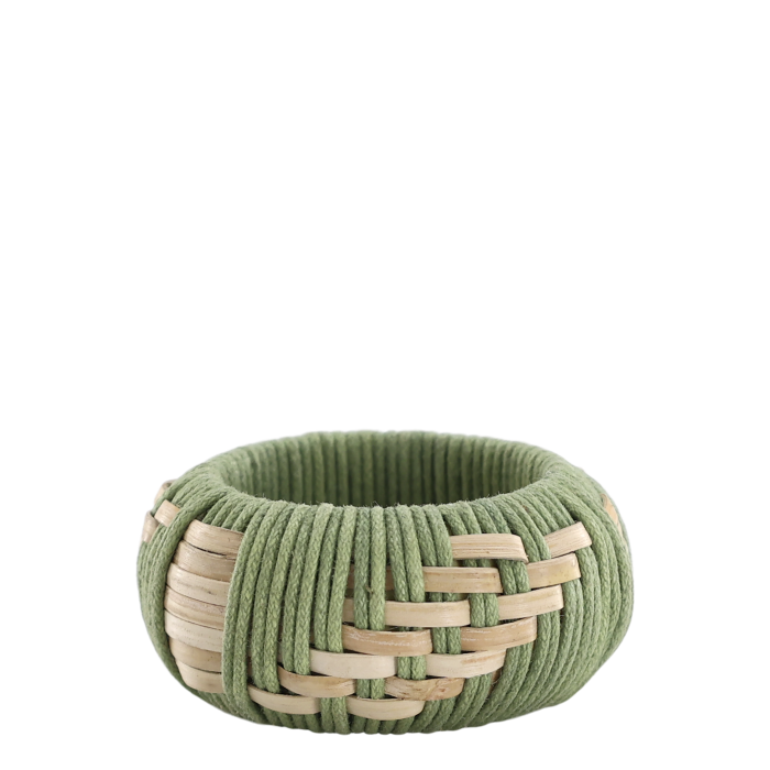 Jute Verte and Natural Pattern Bangle Napkin Holder
