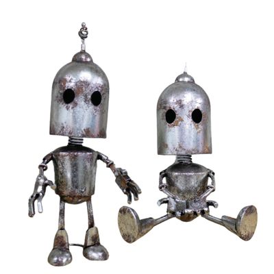 Luca and Louis are our twin baby robots from our robot range. They are made from metal and make a fine focal point in your room. They are purposely a bit wobbly!!
Height maximum 35 cm. 