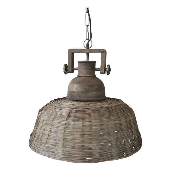 Arlo Large Wickered Rattan Ceiling Light.
Open Bottom.  Iron Works attachment.