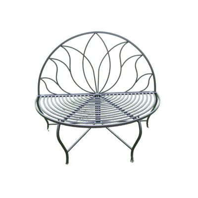 An impressive garden bench made entirely of metal.