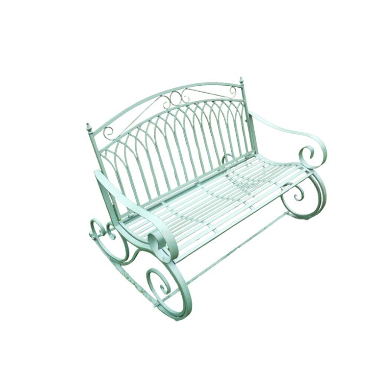 Well, here's unusual! A great looking bench, made of metal, but it is a rocking bench, just right to put you to a little doze! 