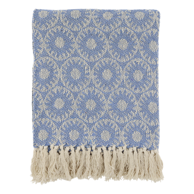 Chic Throw Ocean with Cream Pattern
Harlequin Ocean / Cream Pattern.  Cream Tassles.