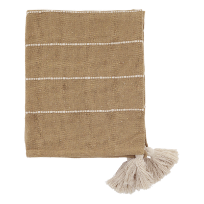 Chic Throw Honey with Cream Stripe Pattern
Harlequin Honey / Cream Stripe Pattern.  Corner Cream Tassle.