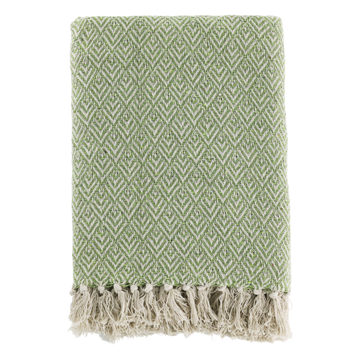 Chic Throw Vert
Harlequin Vert / Cream Pattern.  Cream Tassles.