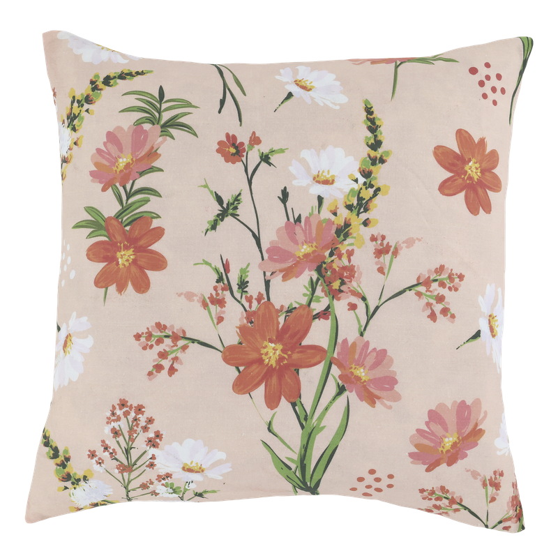 Chic Square Cushion with Floral Pattern
Pinks, Taupe, Peach
