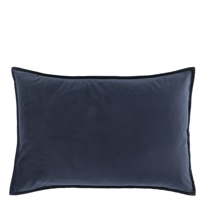 Chic Velour Rectangular Cushion - Indigo Blue