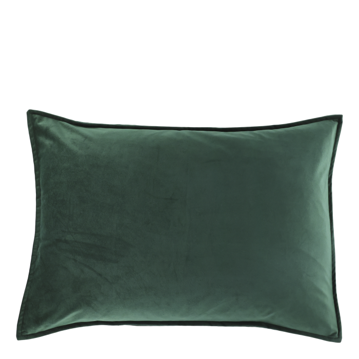 Chic Velour Rectangular Cushion - Forest Green