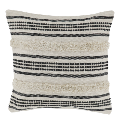 Chic Square Cushion Floral - Black & Cream Pattern