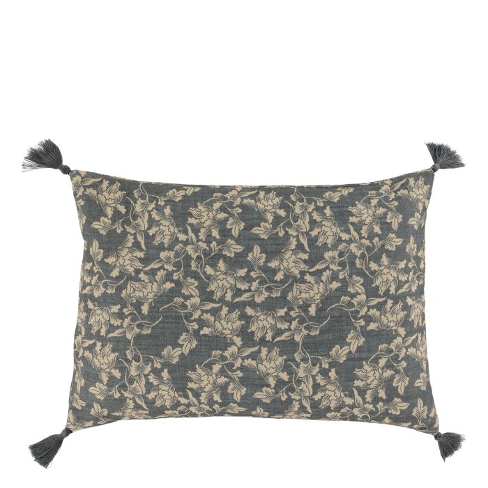 Chic Rectangular Midnight & Sand Pattern Cushion