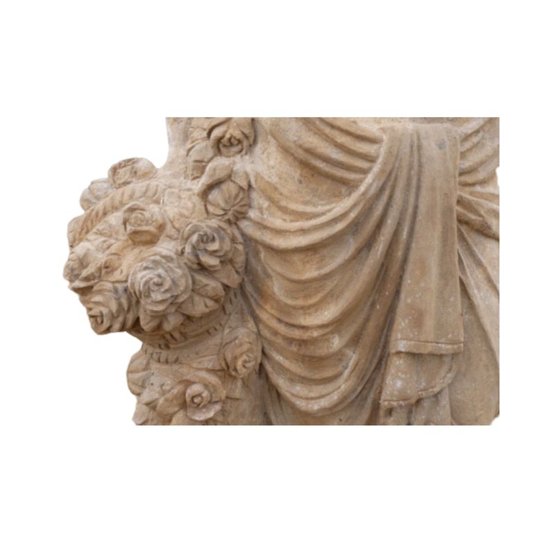 Lady with Flowers Stone Carved Statue
