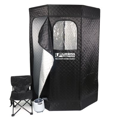 Urban Fitness Recovery Home Sauna
Black Finish/Silver Inner
Complete with foldable chair in black