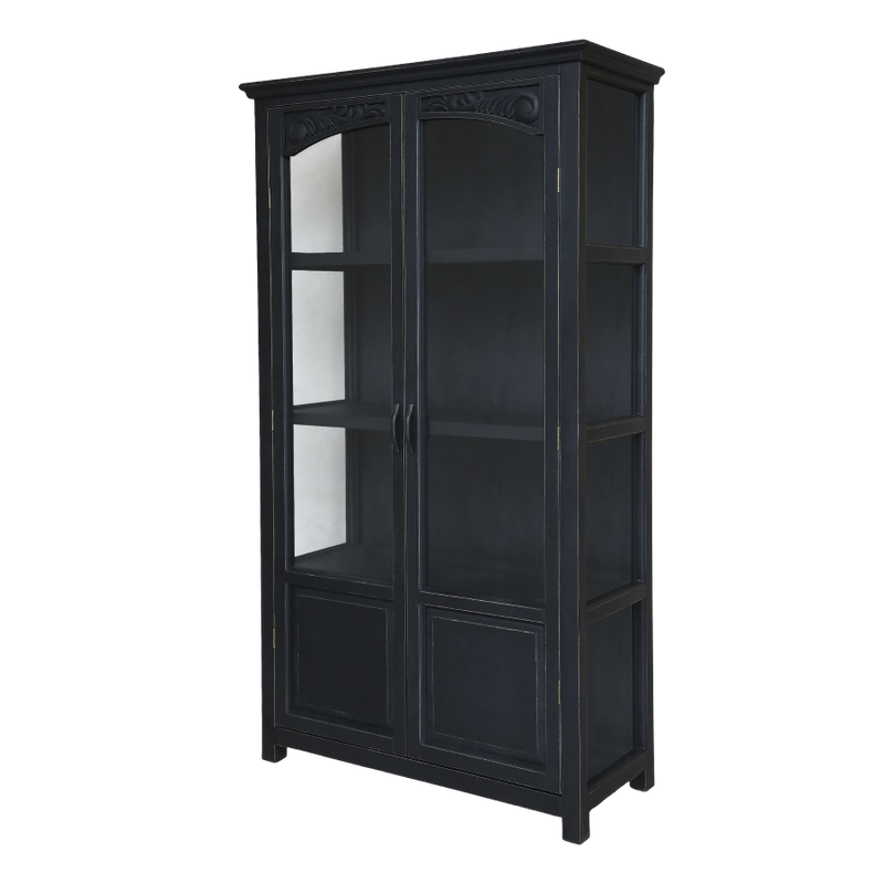 The Coco is one of our favourites, with fabulous glass doors and Antique Black finish. 