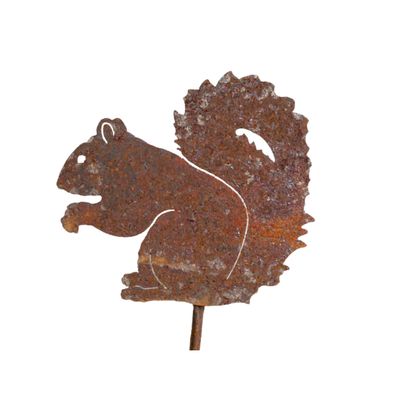 This squirrel on a stake looks so cute 
 