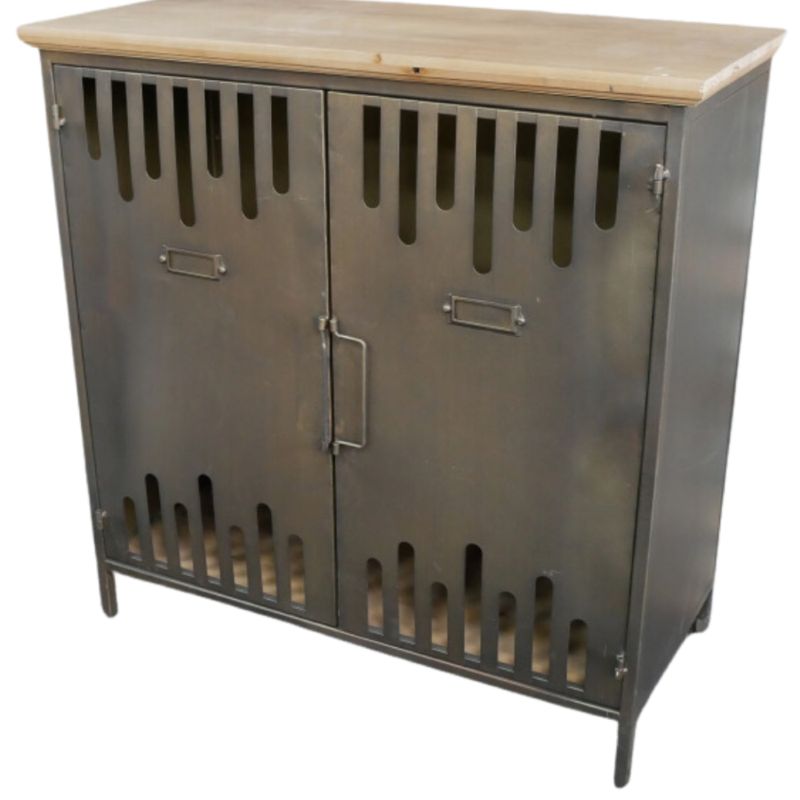 The Trader Cupboard is in Industrial Style, with twin opening doors