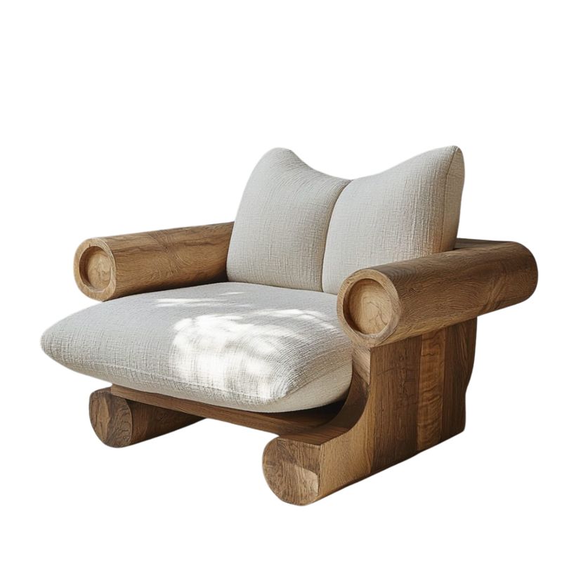 Upholstered armchair with padded seat, backrest and supportive arms