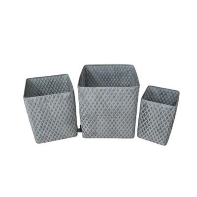 A quality set of three differing size Saturn garden planters