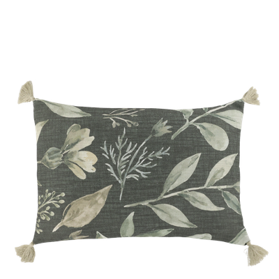 Chic Rectangular Patterned Olive Cushion