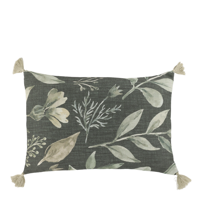 Chic Rectangular Patterned Olive Cushion