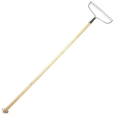 Long handled Wooden Long Handled Ground Rake.