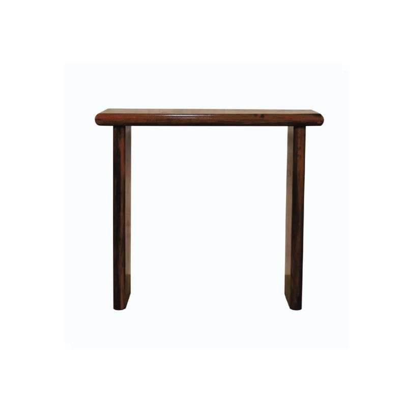 Wooden console table with slim profile and rectangular top