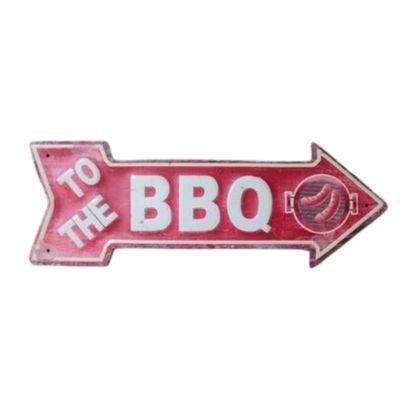 To The BBQ Arrow Sign