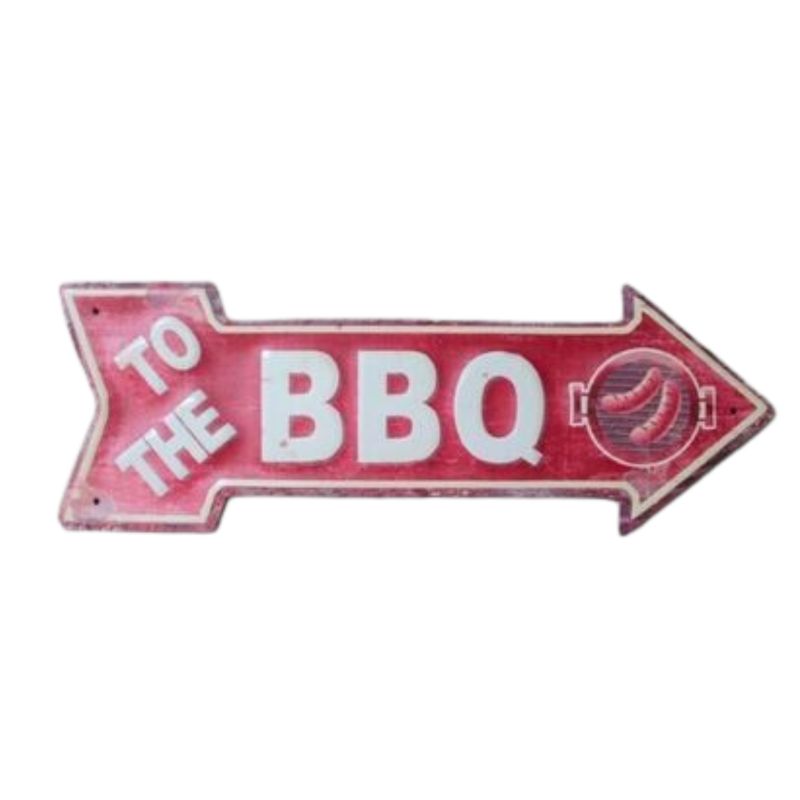 To The BBQ Arrow Sign