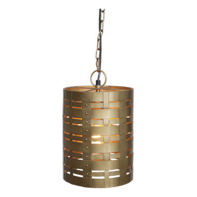 At the very first glimpse, you can see the absolute quality that you would expect from the materials used in the making of this fine ceiling light. Its manufacture includes aluminium, brass and iron, and straight away it oozes quality.
Height is 31 cm, and the finish is Antique Brass.