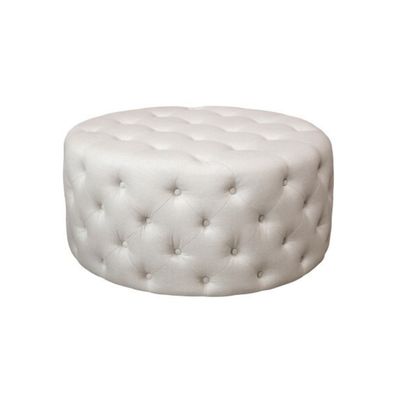 Marseilles Linen Natural Finish Pouffe