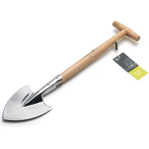 Garden Mid Length Perennial Spade with Wooden Handle