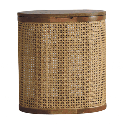 Cara storage stool,
Rattan sides with solid wood lid.
Oval Shape