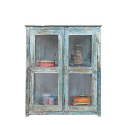 The Arhrun cabinet is a fine wall cabinet with a distressed finish looking fine on the wall in a kitchen or utility room or even a hallway.