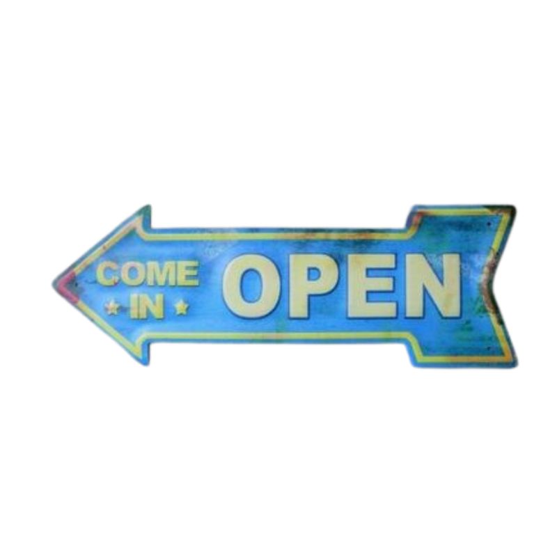 Come In Open Arrow Sign