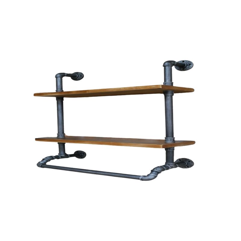 An unusual set of wall shelves looking like pipework!  